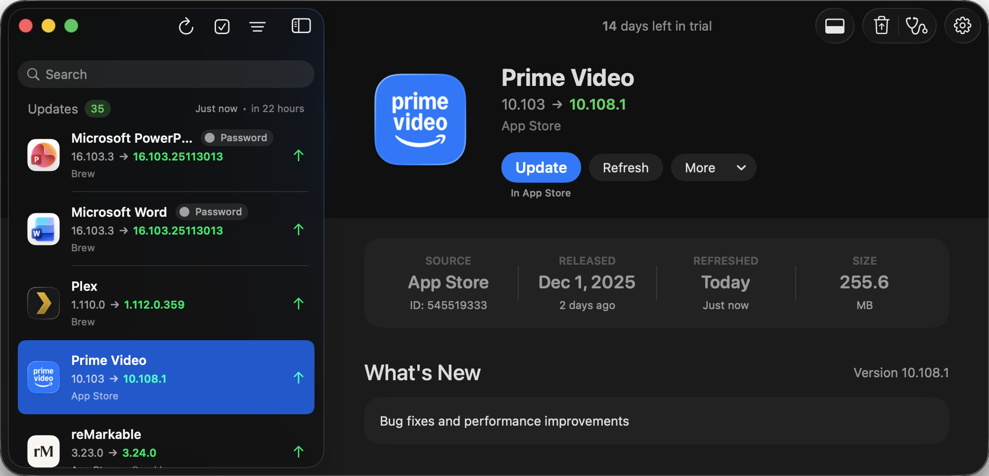 Updatest showing unified update management dashboard